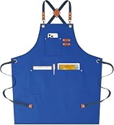 AFUN Chef Aprons for Women Men with Oversized Pockets, 12-Ounce Cotton Canvas Cross Back Water Re...