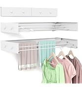 BAKON Foldable Clothes Drying Rack Wall Mounted for Laundry, Drying Rack Clothing Wall Mount, 4 A...
