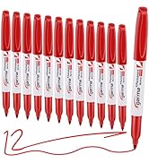 Cgerma Permanent Markers,Fine Point Markers, 12 Pack Red Permanent Marker Set, Quick Drying, Fade...