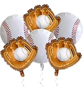 Baseball Balloons Baseball Glove Balloons, 6PCS 18 Inch Sports Balloons Foil Baseball Balloons fo...