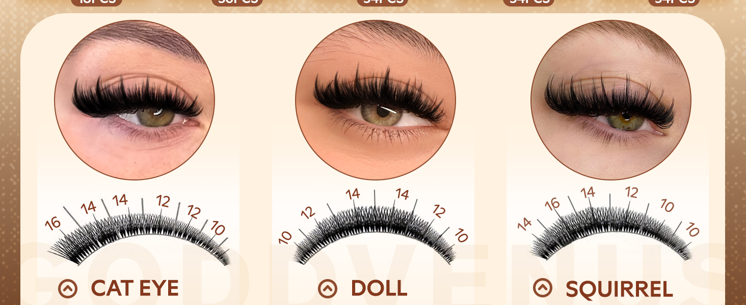 Manga Lash Clusters With Spikes Wispy Fluffy Anime Eyelash Clusters Eyelash Extensions