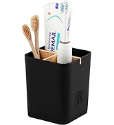 Electric Toothbrush Holder 3 Slots Tooth Brushing Holder with Bamboo Dividers for Bathrooms, Plas...