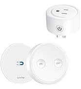 LoraTap Mini Remote Control Outlet Plug Adapter, 656ft Range Wireless Light Switch for Household ...