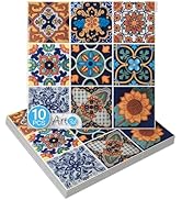 Art3d Talavera Hand-Painted Waterproof Peel and Stick Backsplash Tile for Kitchen & Living Room, ...
