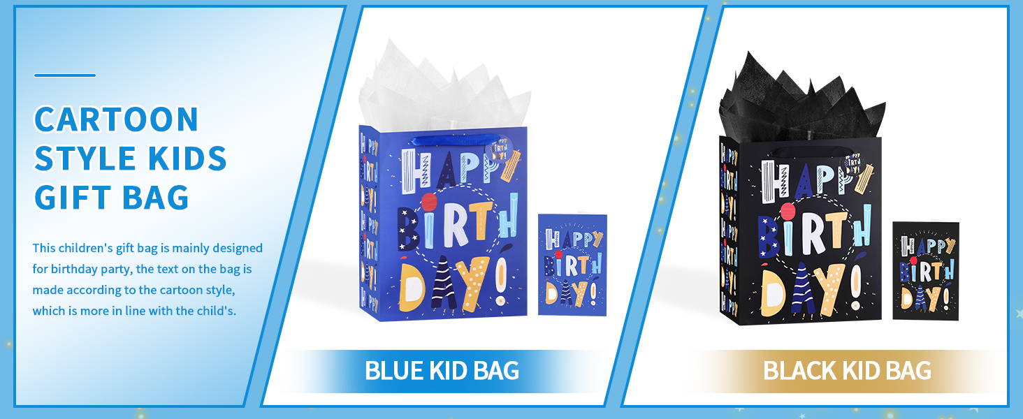 cartoon style kids gift bag