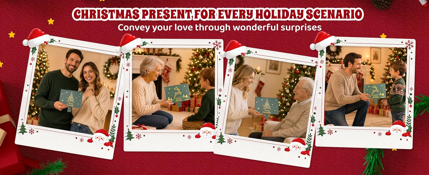 3D Pattern Pull-Out Christmas Money Holders for Cash