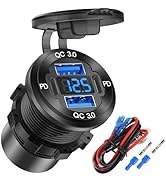 Upgraded 4 Port 12V USB Outlet Aluminum Charger, 78W Dual PD & QC Multiple USB Port for Car, USB ...