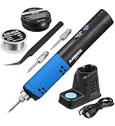 Cordless Soldering Iron Kit, 5V 8W Digital Display Wireless Portable Solder Iron Pen with LED Spo...