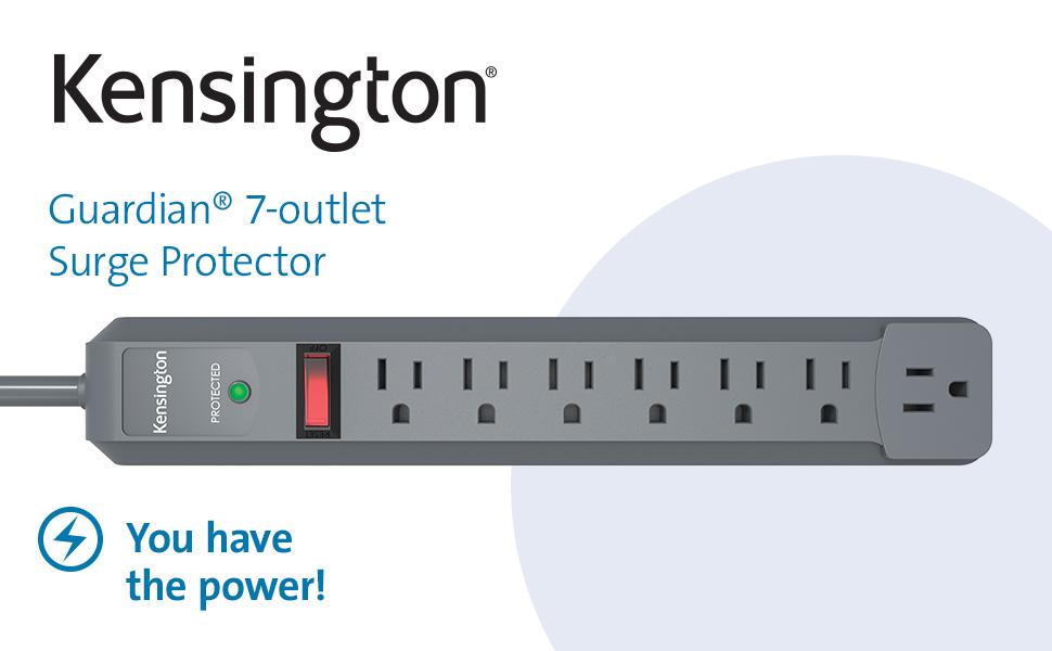 Kensington Guardian 7-Outlet, 6-Foot Cord, 540 Joules Premium Surge Protector (K38217NA)