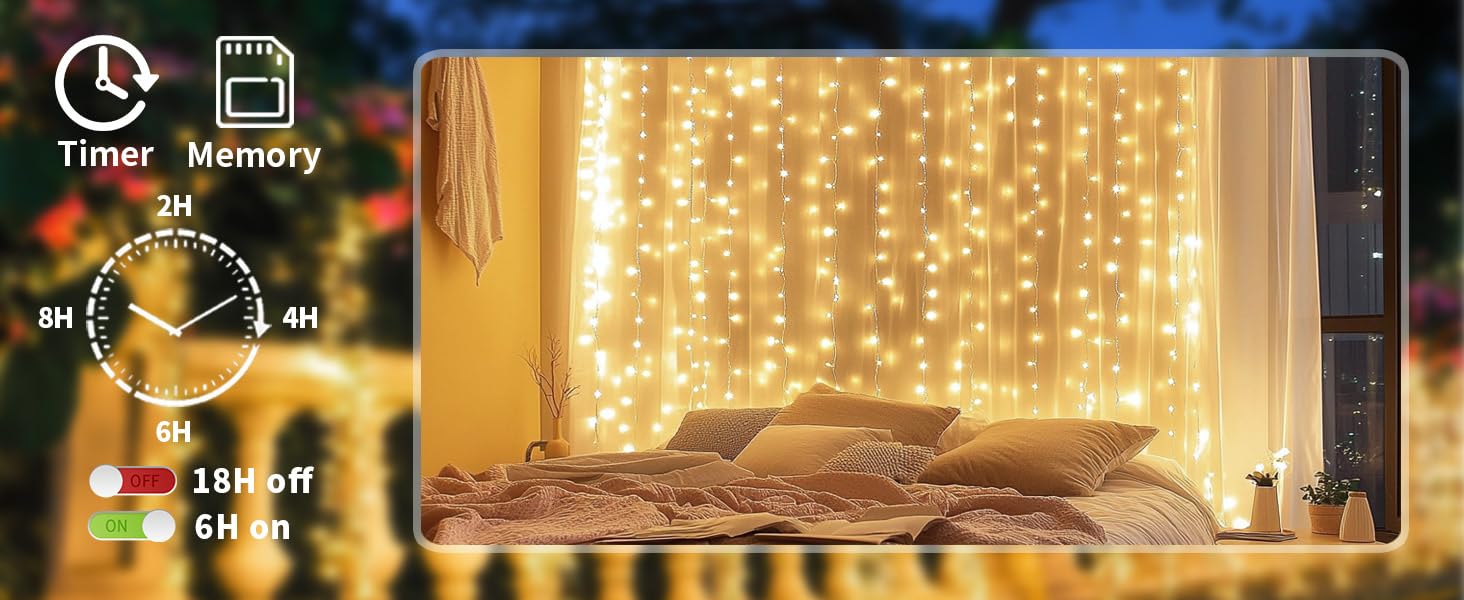 Curtain lights battery
