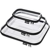 YQBRAO Hard Sided Clear Zipper Case for Storage- Professional-Grade Plastic Clear Zipper Pencil C...