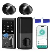 IBLOG Smart Deadbolt Lock with Knob Handle, Keyless Entry Door Lock Set, Fingerprint, Touchscreen...