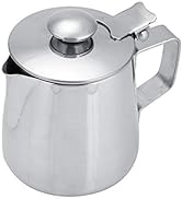 Milk Jug Stainless Steel Coffee Cup Mug Milk Frothing Pitcher Jug with Lid for Latte Coffee Art f...