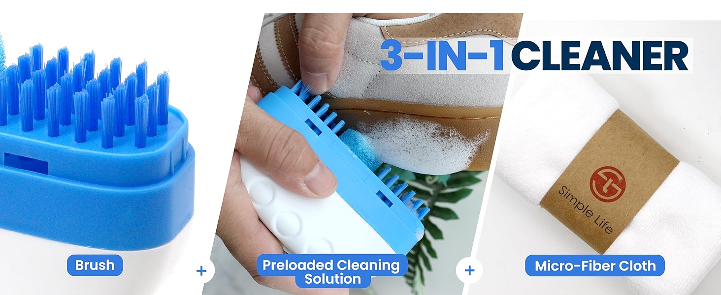 Simple Life Shoe Cleaner - 3-in-1 Cleaner