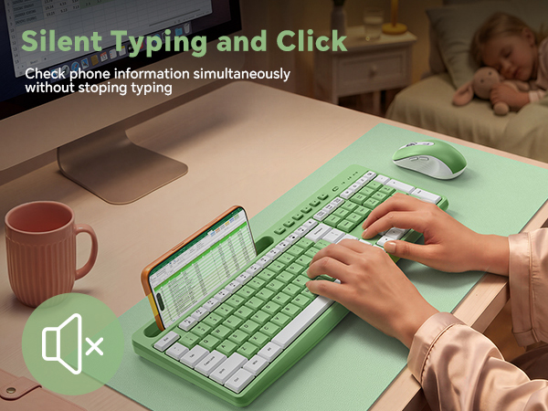 green keyboard and mouse wireless