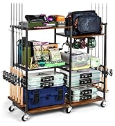 Ghosthorn Fishing Rod Holders for Garage Fishing Pole Holders Up to 10 Rods, Containers Included,...