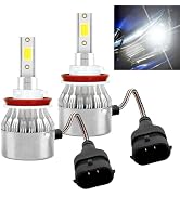 PLALEI 2 PCS 9005/HB3 Car LED Light, 3800LM 6000K Waterproof Car C6 Fog Light High and Low Beam B...