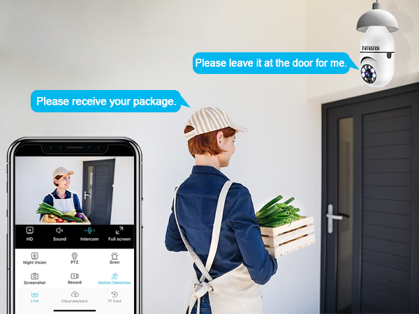 2K Light Bulb Wireless Security Camera 5Ghz WiFi Outdoor Indoor RTSP Stream Work with Alexa Onvif