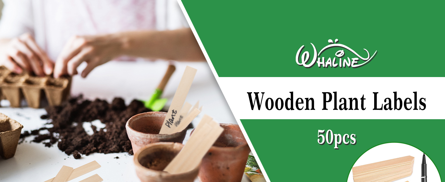 WH0434 50Pcs Wooden Plant Labels