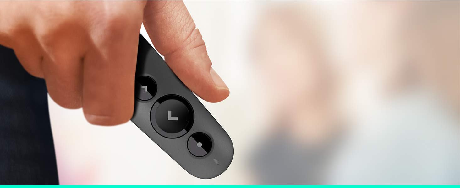 R500s Laser Presentation Remote, Bluetooth, USB-A Receiver, Presentation Clicker with Laser Pointer