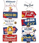 Hooqict 20 Pieces Baseball Party Sign Baseball Party Decorations Welcome to Baseball Party Direct...