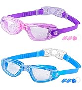 Kids Swim Goggles, 2 Packs Swimming Goggles for Kids Girls Boys and Child Age 4-16