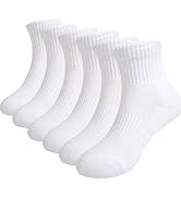 Marchare Boys White Socks Athletic Cushioned Socks Cotton Ankle Socks 5-14 Years