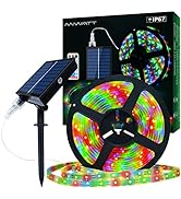 MIHEAL Solar LED Strip Lights Outdoor, 16.4ft 280 LEDs Solar Powered Mult Color Changing LED Stri...