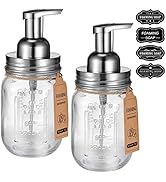 Amolliar Mason Jar Foaming Soap Dispenser, Plastic Soap Pump, Refillable Hand Soap Dispenser for ...