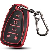 MILD EAST for Chevy Key Fob Cover with Keychain, Soft TPU Full Protection 5 Buttons Key Case for ...