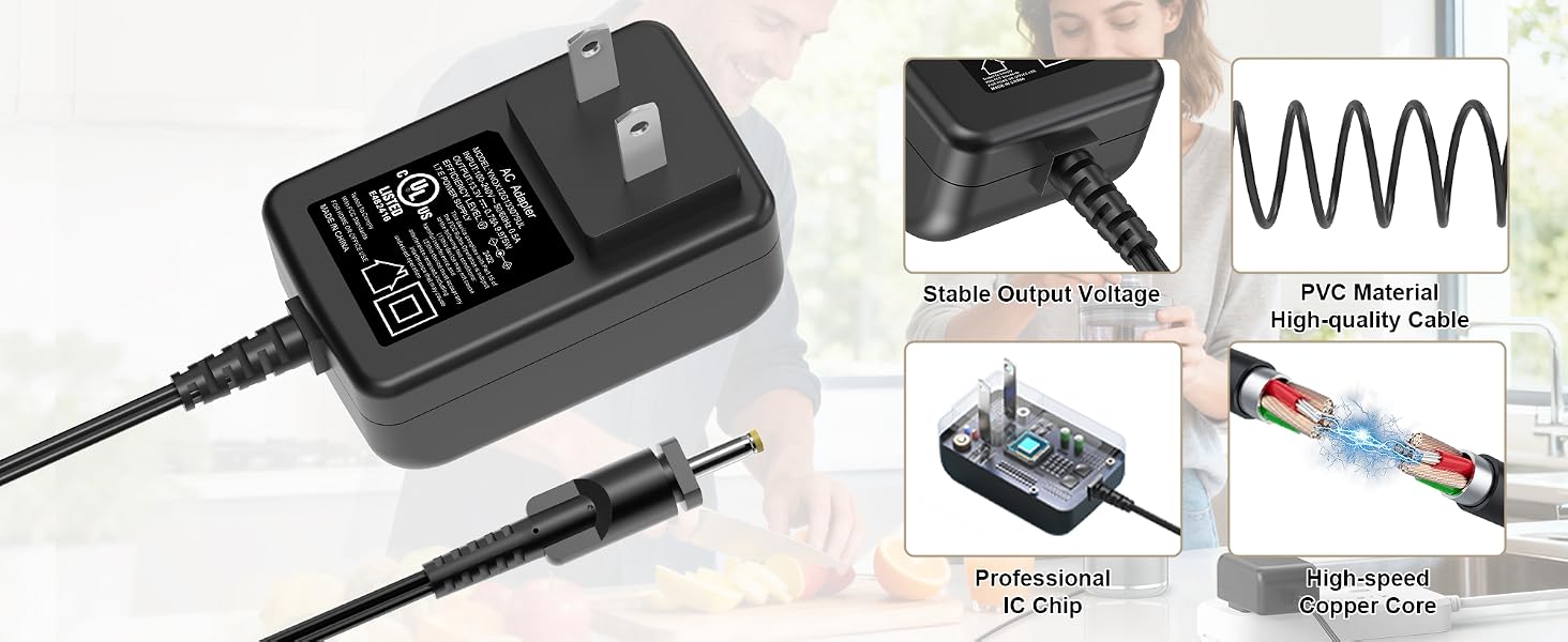 13.3V Adapter Power Cord Supply Charger Replacement for Ninja Blast Max Portable Blender