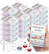 yasuwekik 24 Pack Mini Fishing Kits Bulk Small Emergency Survival Fishing Kits Outdoor Compact Fi...