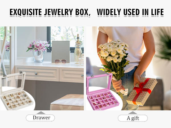 24 grid full velvet jewelry box