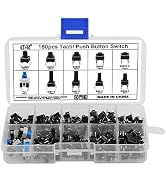 OCR 180Pcs Tactile Push Button Switch 10 Values 6x6mm Micro Momentary Tact Button Switches Assort...