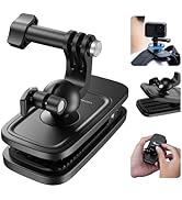 Adaptom Swivel Clip Backpack Mount with 360 Ball Head Pivot Arm, Bag Belt Shoulder Strap Attachme...
