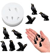 Mini Crow Figurine Silicone Mold for DIY Art Fairy Garden Landscaping Decor | Tiny Animal Epoxy C...