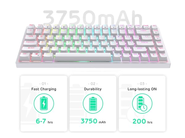 84 Keys Wireless Bluetooth Gaming Keyboard