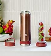 Infusion Pro Fruit Infuser Water Bottle Vacuum Insulated (20 oz) Stainless Steel : Includes Recip...