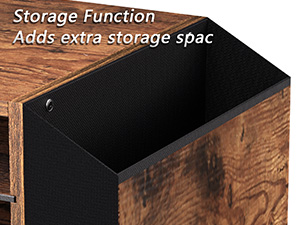 wooden table top organizer with side pocket