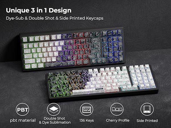 white and black keycaps