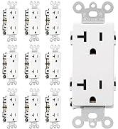 Baomain 10-Pack Receptacle, 20A 125V 2 Pole 3 Wire Electrical Wall Outlet, Non-Tamper Resistant, ...