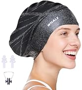 WHALE Extra Large Swim Cap Designed for Men and Women with Thick, Long Hair, Hair Extensions Or A...