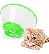 Pet Cone Recovery Dog Cone Adjustable Dog Collar Clear Padded Collar with Breathable Soft Edge, P...
