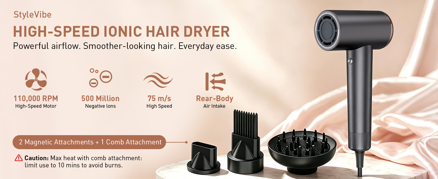 HIGH-SPEED IONIC HAIR DRYER