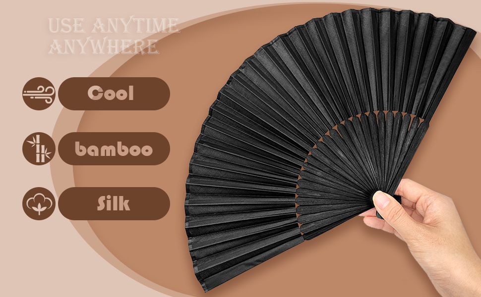 black folding fan