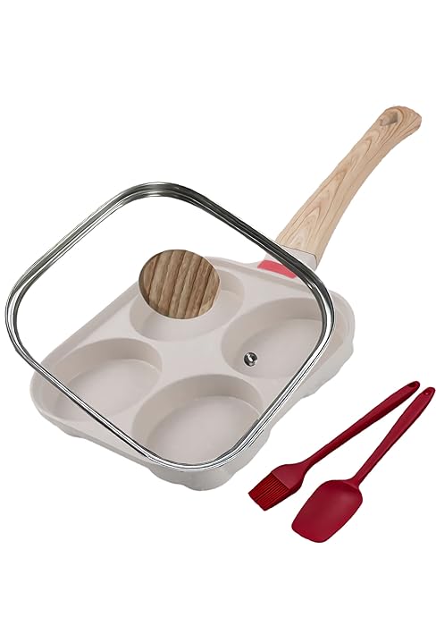 grill pan pancakes pan 3 in 1 breakfast pan 4 egg frying pan with lid