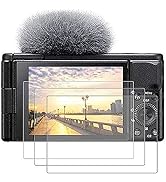 PCTC 3 Packs Tempered Glass Screen Protector Compatible for Sony ZV-E10 ZV-1 ZV-1M2 ZV1M2 ZVE10 Z...
