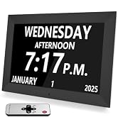 TIXINPO 10.1" Extra Large Digital Dementia Clock for Seniors, Easy Read Display Clock with Day & ...