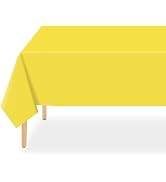 QIKSION 2 Pack Yellow Plastic Tablecloth Disposable Table Covers Yellow Table Cloths for Parties ...