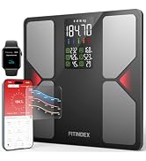 FITINDEX Smart Scale with BMI, Body Fat, Muscle Mass, Scale for Body Weight and Fat Percentage, H...